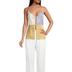 Rebecca Taylor Colorblocked Twill Camisole